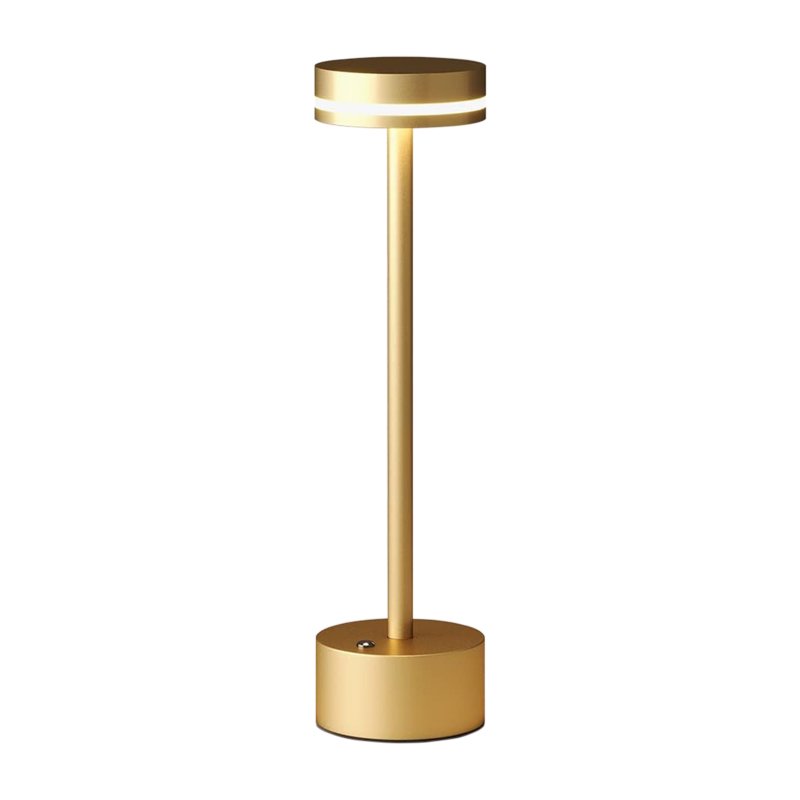 Modern LED Rechargeable Table Lamp With Touch Sensor 3 Levels Brightness 4000mAh Battery USB-C Charging Port Portable Bedside Lamp gold