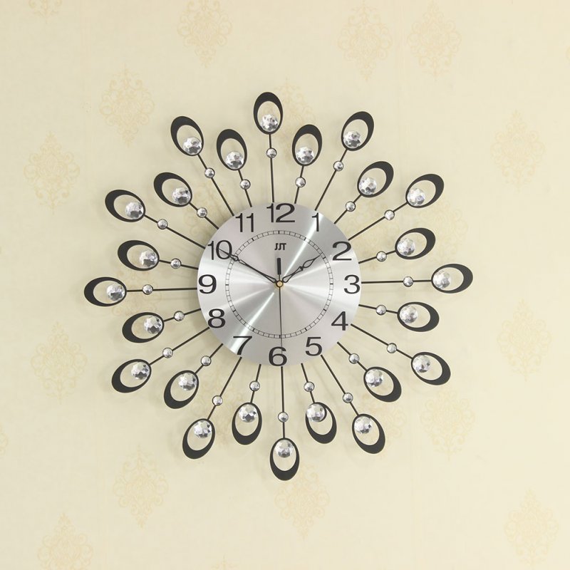 Modern Mute Wall Clock, Decorative Crystal 3D Large Silent Clocks, Diameter 54cm/21