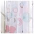Modern Printing Tulle Window Curtain Drape Provide Interior Privacy for Home Bedroom Living Room Pink circle paper print 1   2 meters high