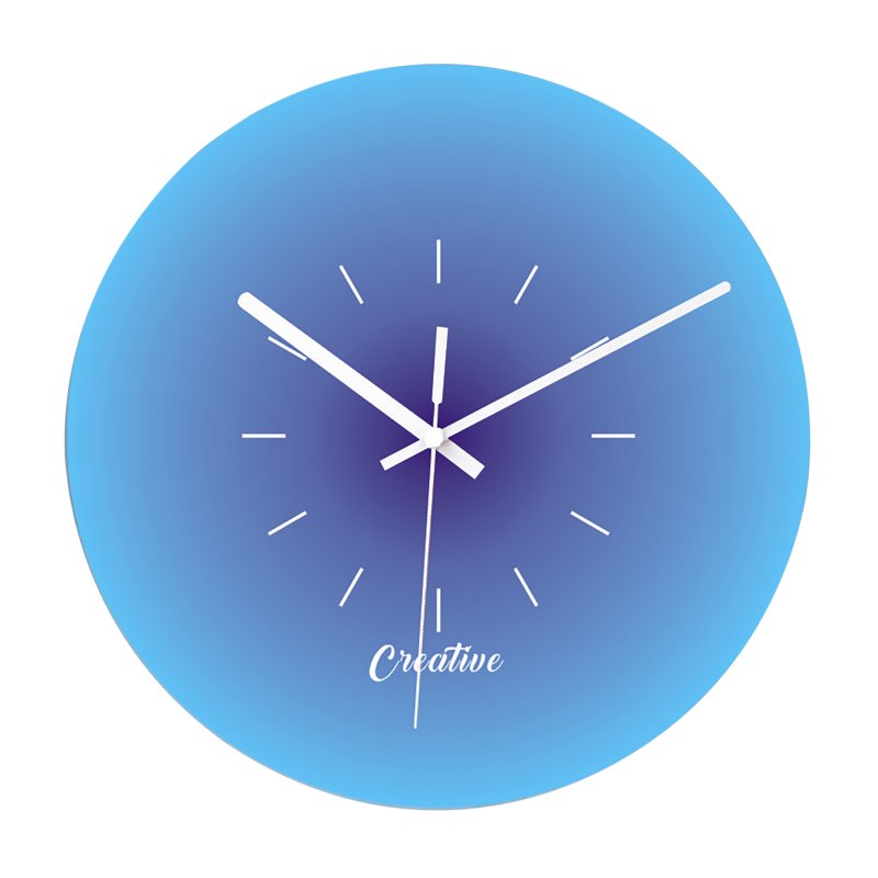 Modern Round Wall Clock Silent Non-ticking Gradient Color Decorative Wall Clock Home Office Decor Gift blue