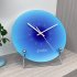 Modern Round Wall Clock Silent Non ticking Gradient Color Decorative Wall Clock Home Office Decor Gift blue