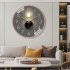 Modern Simple Punctuality Quartz Wall  Clock Light Shadow Geometric Design Silent Movement Living Room Bedroom Decor Pendant 3018 gold frame gold pin 12 inches