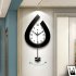 Modern Wall Clock Battery Operated Wall Clock Water Drop Shaped Living Room Decor Silent Elegant Wall Clock For Home Kitchen Bedroom Office School Hotel Large s