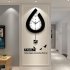 Modern Wall Clock Battery Operated Wall Clock Water Drop Shaped Living Room Decor Silent Elegant Wall Clock For Home Kitchen Bedroom Office School Hotel Large s