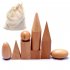 Montessori Wooden Geometric Solids 3 D Shapes Mystric Bag of Geometry Shapes Learning Education Math Toys