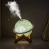 Moon shaped Mini Humidifier Air Ultrasonic Led Usb Multifunctional Aroma Essential Oil Diffuser Night Light USB plug in   wooden frame