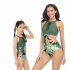 Mother Daughter Family Matching Swimwear Summer Sweet Printing One piece Parent child Swimsuit Royal blue XL