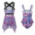 Mother Daughter Family Matching Swimsuit Summer Fashion Printing Parent child Swimwear pink flower M