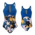 Mother Daughter Family Matching Swimwear Summer Sweet Printing One piece Parent child Swimsuit Royal blue 116