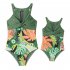 Mother Daughter Family Matching Swimwear Summer Sweet Printing One piece Parent child Swimsuit Royal blue 140
