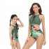 Mother Daughter Family Matching Swimwear Summer Sweet Printing One piece Parent child Swimsuit Royal blue 140