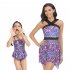 Mother Daughter Family Matching Swimsuit Summer Fashion Printing Parent child Swimwear pink flower 104