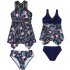 Mother Daughter Family Matching Swimsuit Summer Fashion Printing Parent child Swimwear pink flower 104