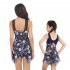 Mother Daughter Family Matching Swimsuit Summer Fashion Printing Parent child Swimwear pink flower 104