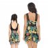 Mother Daughter Family Matching Swimsuit Summer Fashion Printing Parent child Swimwear yellow leaves 140