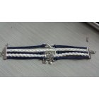 Mother`s Day Gift--BlueTop(TM) Love Silver Infinity Elephant Leather Rope Cross Bracelet White and Blue