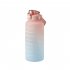 Motivational Water Bottle With Time Marker Reusable Water Bottle Plastic Bottle Leak Proof With Carry Handle For Gym Office 2L Purple