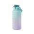 Motivational Water Bottle With Time Marker Reusable Water Bottle Plastic Bottle Leak Proof With Carry Handle For Gym Office 2L blue
