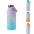 Motivational Water Bottle With Time Marker Reusable Water Bottle Plastic Bottle Leak Proof With Carry Handle For Gym Office 2L green