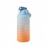 Motivational Water Bottle With Time Marker Reusable Water Bottle Plastic Bottle Leak Proof With Carry Handle For Gym Office 2L blue