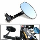Motorcycle 7/8 inch Handle Bar End Mirrors For HONDA SUZUKI YAMAHA <span style='color:#F7840C'>CAFE</span> RACER Black blue mirror