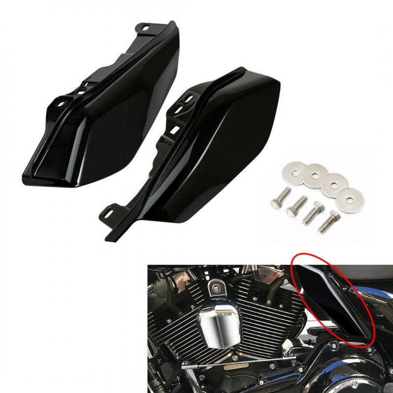 Motorcycle ABS Mid-Frame Air Deflector Heat Shield Fit For  Road Glide 17-19 Bright black