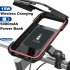 Motorcycle Bicycle Handlebar Phone Holder Wireless Charger Waterproof Black