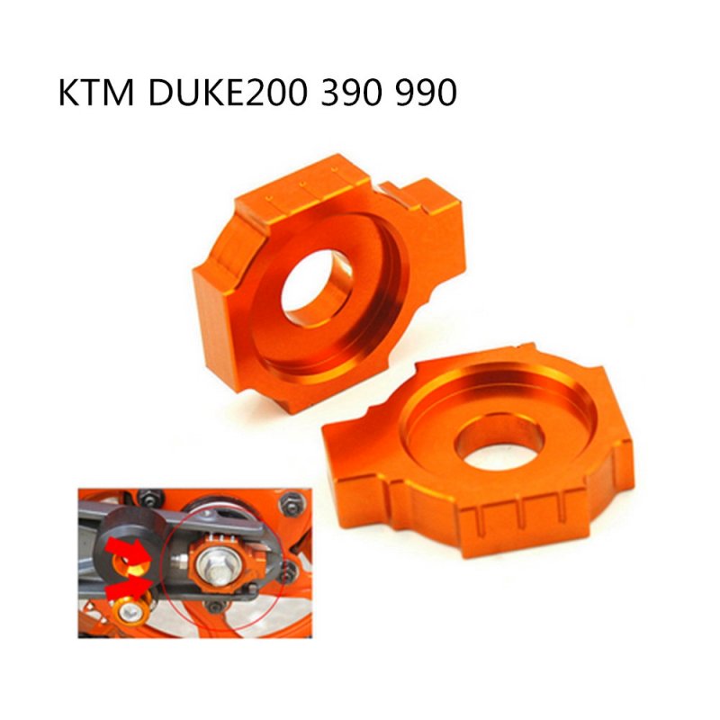 Motorcycle CNC Rear Axle Blocks Chain Adjuster for KTM DUKE125 200 390 Orange