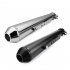 Motorcycle Cafe Racer Exhaust Pipe with Sliding Bracket Matte Black Silver Universal black