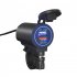 Motorcycle Charger Quick Charge Dual Usb Socket Port Interface Fast Charger With Voltmeter Modified Parts white light