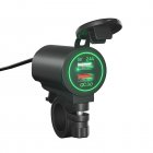 Motorcycle Charger Quick Charge Dual Usb Socket Port Interface Fast Charger With Voltmeter Modified Parts
