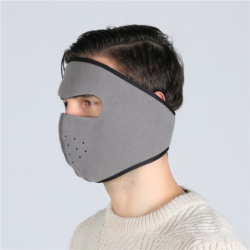 Motorcycle Cycling Ski Cold Winter Cold-proof Ear Warmer Sports Half Face Mask Light gray_free size