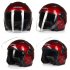 Motorcycle Dual Lens Open Face Capacete Motorcycle Vintage Style Helmets  red M