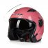 Motorcycle Dual Lens Open Face Capacete Motorcycle Vintage Style Helmets  red L