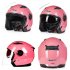 Motorcycle Dual Lens Open Face Capacete Motorcycle Vintage Style Helmets  red L