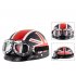 Motorcycle Electric Bike Retro Style Sunscreen  Helmet Couple Half Helmet With Goggles as shown