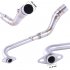 Motorcycle Exhaust Pipe Scooter Front of Exhaust Pipe Stainless Steel Slip On Full System for YAMAHA NMAX 15 17 Silver