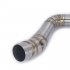 Motorcycle Exhaust Pipe Scooter Front of Exhaust Pipe Stainless Steel Slip On Full System for YAMAHA NMAX 15 17 Silver