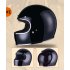 Motorcycle Full Covered Helmet Retro Helmet Winter ABS Outdoor Riding Helmet Bright black XL