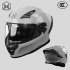 Motorcycle Full Face Helmet with Sun Visor Air Ventilation Dot Approved Motorbike Street Bike Helmet Gray L Size