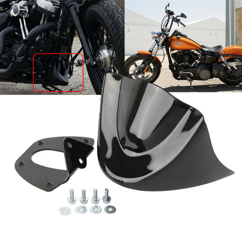 Motorcycle Glossy Mudguard Cover Air Dam Fairing For  Dyna Fat Bob FXDL 2006-2017 Bright black
