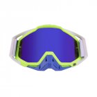 Motorcycle Goggles <span style='color:#F7840C'>Outdoor</span> Off-road Goggles Riding Glasses Windproof Dustproof riding glasses White fluorescent blue + blue (blue film)