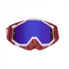 Motorcycle  Goggles Outdoor Off-road Goggles Riding Glasses Windproof Dustproof riding glasses Red and white + red (blue film)