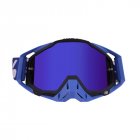 <span style='color:#F7840C'>Motorcycle</span> Goggles Outdoor Off-road Goggles Riding Glasses Windproof Dustproof riding glasses Blue black + blue (blue film)