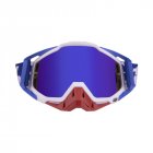 <span style='color:#F7840C'>Motorcycle</span> Goggles Outdoor Off-road Goggles Riding Glasses Windproof Dustproof riding glasses Blue and white + red (blue film)