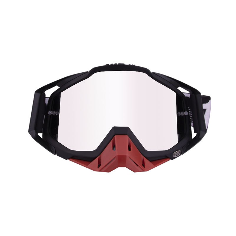 Motorcycle  Goggles Outdoor Off-road Goggles Riding Glasses Windproof Dustproof riding glasses All black + red (silver)