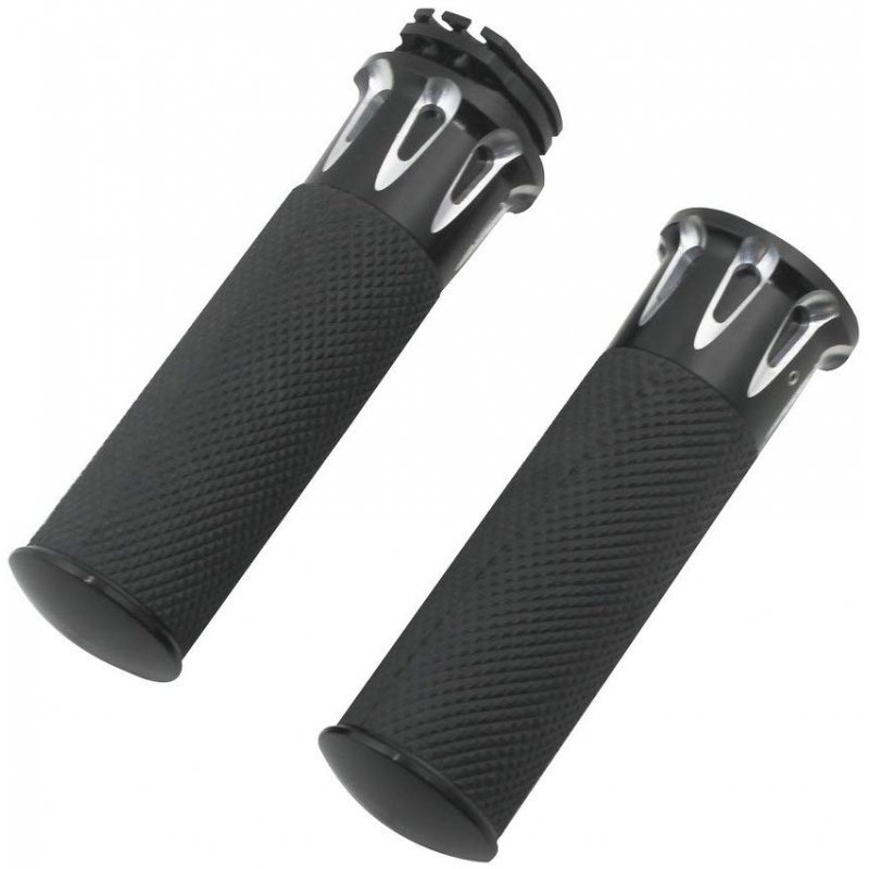 thumbnail image 2 of 1 Pair Motorcycle Handlebar Grips - Universal 1" Or 1.1" TPU Grips, Vintage Style, Multiple Colors 2 of 14