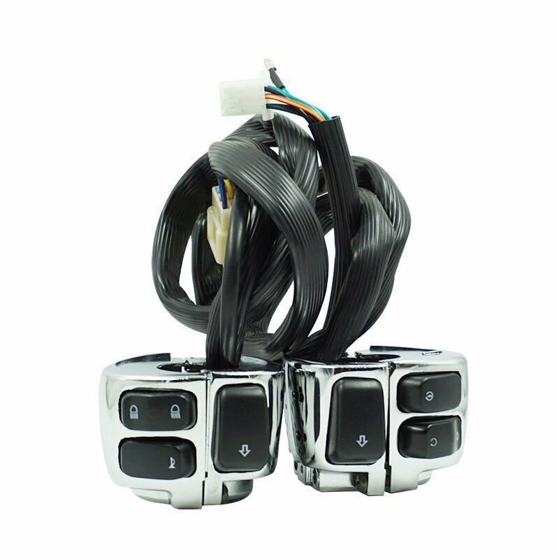 Motorcycle Handlebar Control Switch  1inch 25m With Wiring Harness silver