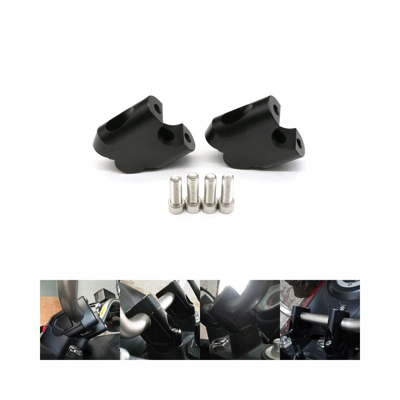 Motorcycle Handlebar Risers Adapter Bar Lift for SUZUKI DL250/650/1000 V-STORM black