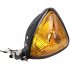 Motorcycle Headlight  Amber Triangle Chrome Headlight Lamp for Chopper Bobber black